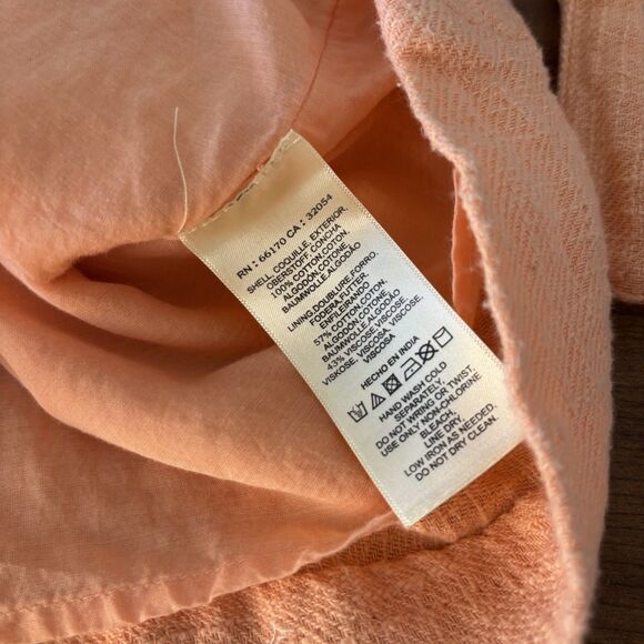 Anthropologie Size 4 Meadow Rue Ingalls Front Tie Apron Dress Pockets Orange - Picture 11 of 11